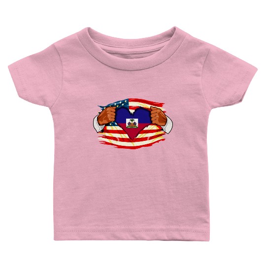 Haitians Who Live in America Haiti Flag Baby T Shirts