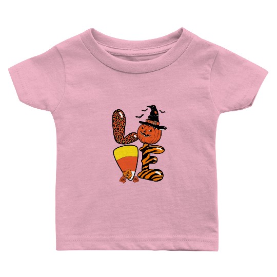 Halloween Love Candy Corn Baby T Shirts