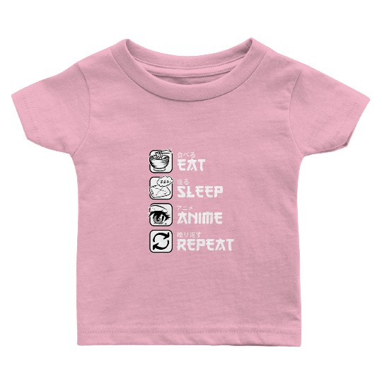 Eat Sleep Anime Repeat Japan Manga Baby T Shirts