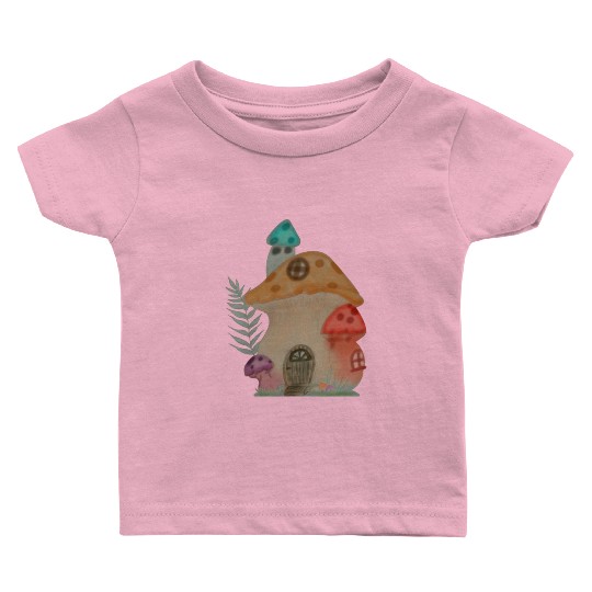 Mushroom house Baby T Shirts