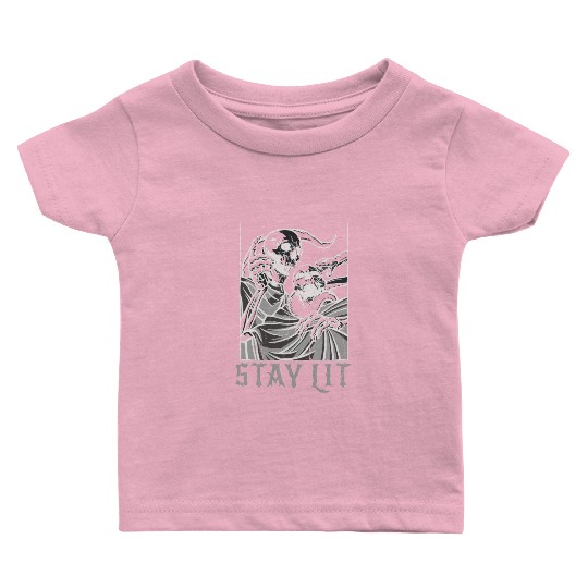 Skeleton Bones Tarot Card Occult Stay Gothic Baby T Shirts