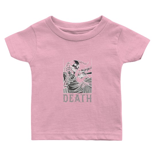 Skeleton Bones Tarot Card Occult Death Gothic Baby T Shirts