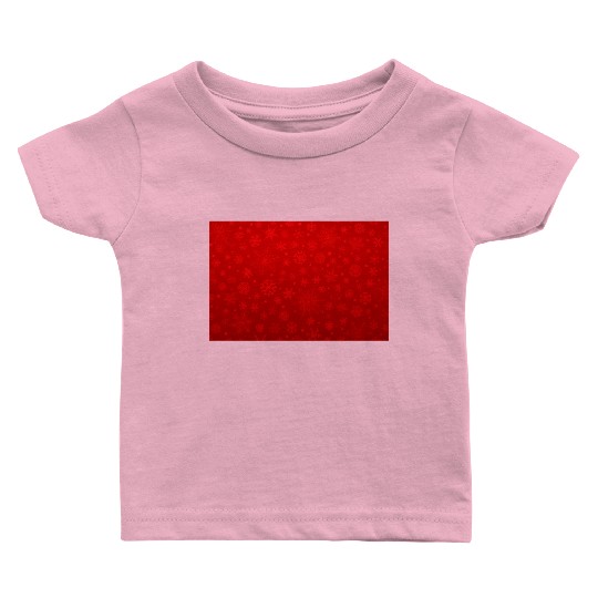 Abstract Red Snowflakes Pattern Baby T Shirts