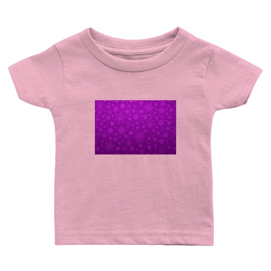 Abstract Purple Snowflakes Pattern Baby T Shirts