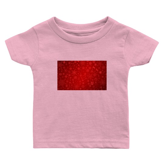 Abstract Red Christmas Winter Pattern Baby T Shirts