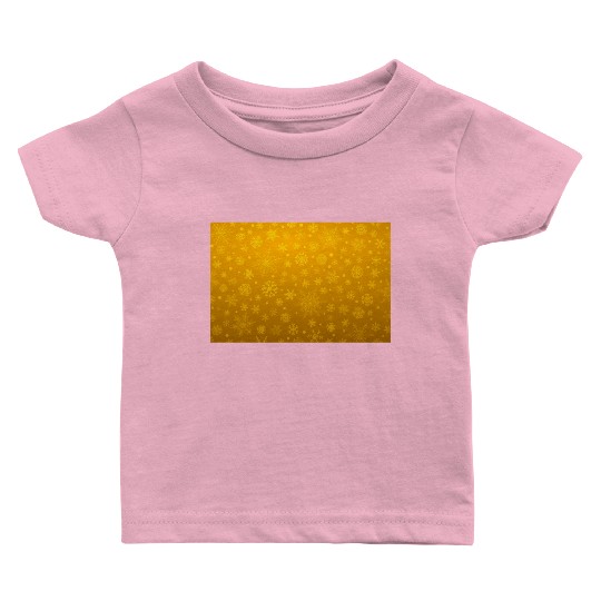 Abstract Yellow Snowflakes Pattern Baby T Shirts