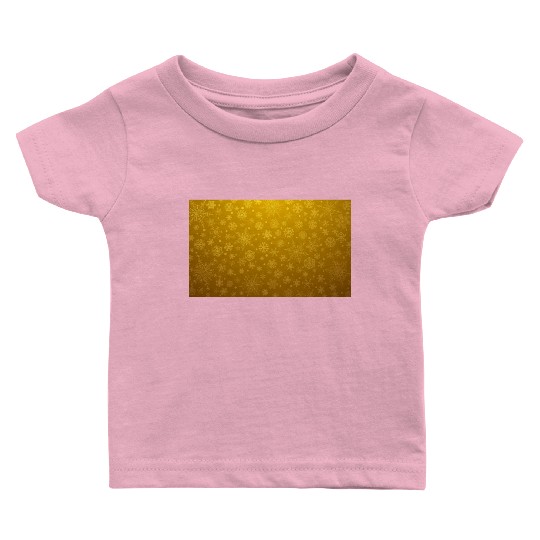 Yellow Snowflakes Aesthetic Pattern Baby T Shirts