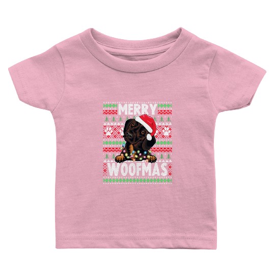 Cute Dog Pajama - Dachshund Dog Lover Christmas Baby T Shirts