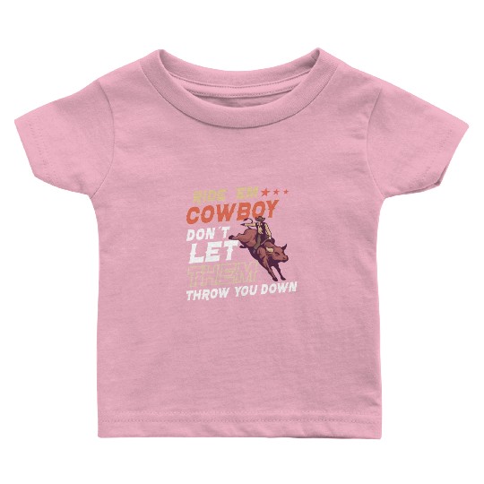 Rodeo Bull Riding Livestock Show Farmer Cattle Baby T Shirts