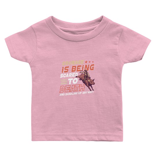 Rodeo Bull Riding Livestock Show Farmer Cattle Baby T Shirts