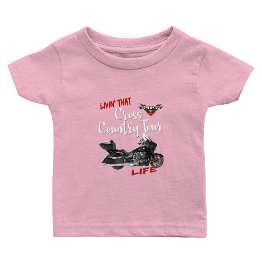 Livin That Cross Country Tour Life Motorcycle T Sh Baby T Shirts