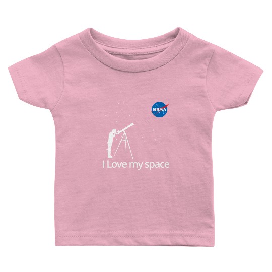 NASA I Love My Space Telescope Galaxy Baby T Shirts