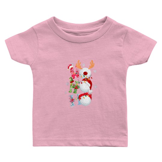 Funny Christmas Ho Ho Ho Santa Reindeer Golf Baby T Shirts