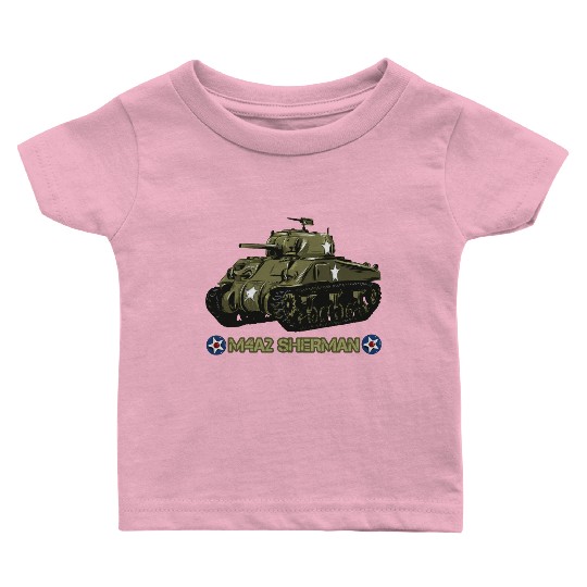 World War 2 American Tank M4A2 Sherman Baby T Shirts