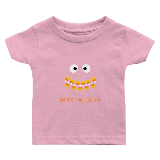 Cute Candy Corn Face For Halloween Costume Baby T Shirts