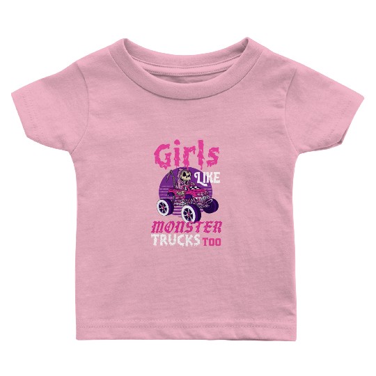 Girls Like Monster Trucks Grim Reaper Halloween Baby T Shirts