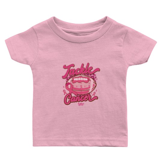 American Football Tackle Breast Cancer Awareness Baby T Shirts