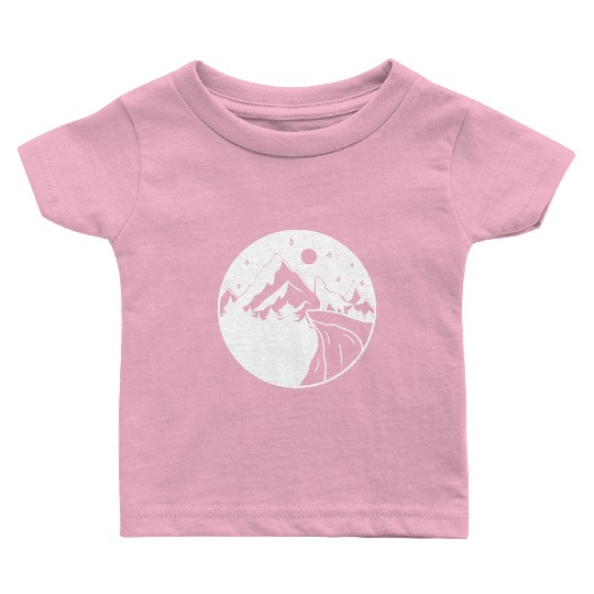 Wolf on the Mountain Baby T Shirts