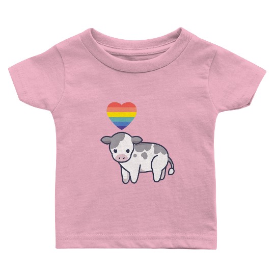 Gay Cow LGBTQ Pride Flag Lesbian Kawaii Anime Baby T Shirts