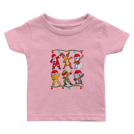 Christmas Kids Boys Men Dabbing Santa Elf Deer Baby T Shirts