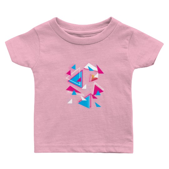 Vaporwave Geometric Aesthetic Vaporwave Triangles Baby T Shirts