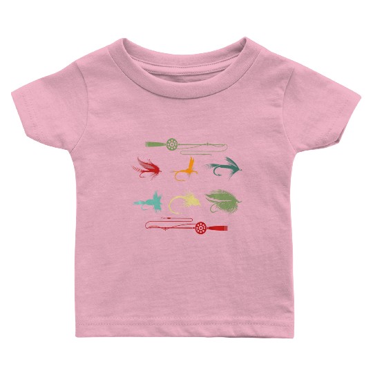 Trout Fly Fishing Nature Outdoor Fisherman Funny Baby T Shirts