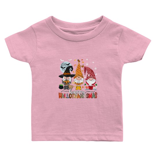 Happy Hallothanksmas Gnomes Lover Halloween Baby T Shirts