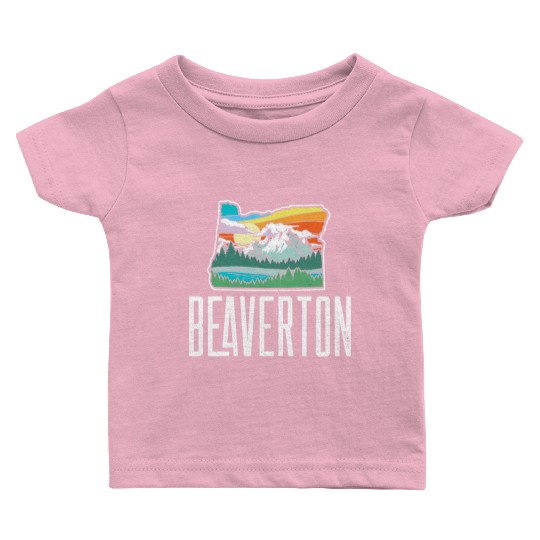 Beaverton Vintage Oregon Nature Outdoors Retro Gra Baby T Shirts