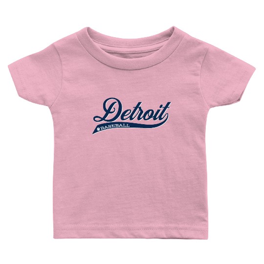 Vintage Detroit Script Baseball Baby T Shirts