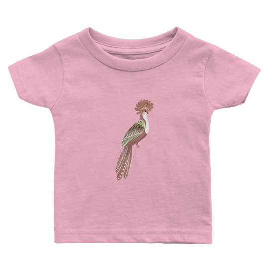 Folk art fancy bird Baby T Shirts