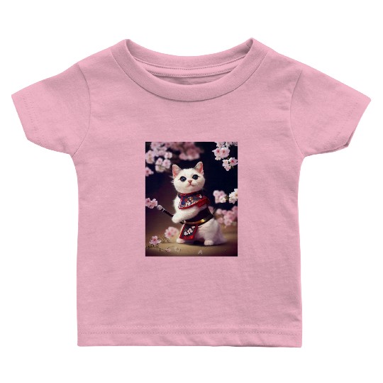 Samurai Cat Baby T Shirts