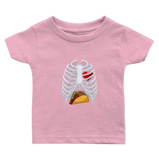 Funny Taco Skeleton Rib Cage Dad Halloween Costume Baby T Shirts