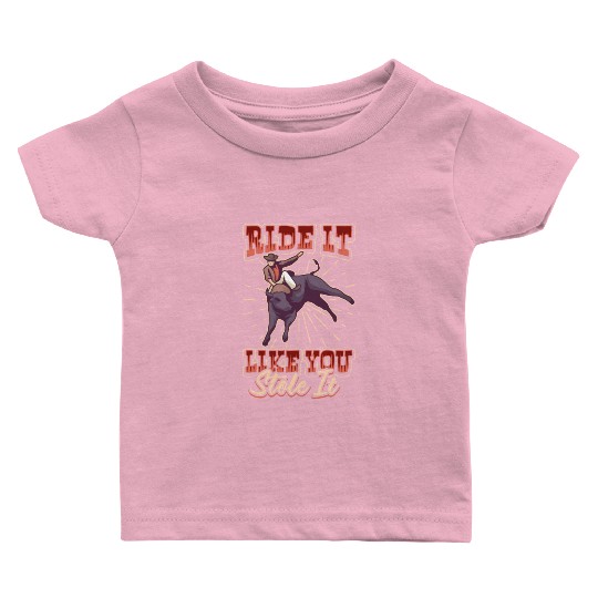 Rodeo Bull Riding Livestock Show Farmer Cattle Baby T Shirts