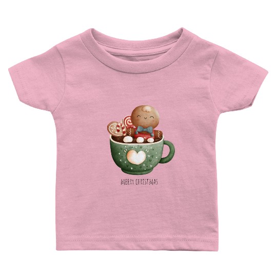 Christmas Gingerbread Graphic Baby T Shirts
