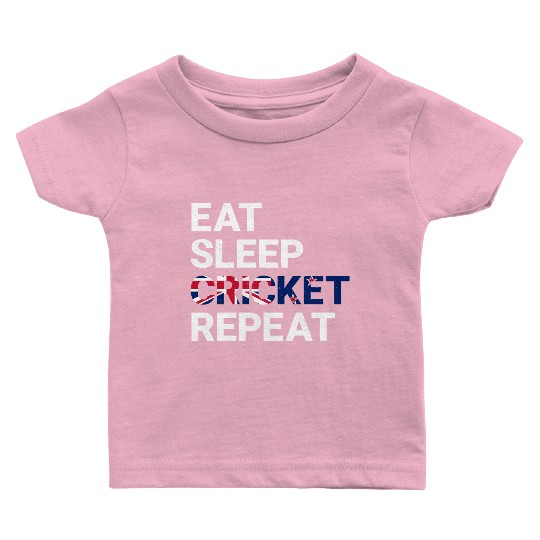 Eat Sleep Cricket Repeat NZ Flag Sports Gift Baby T Shirts