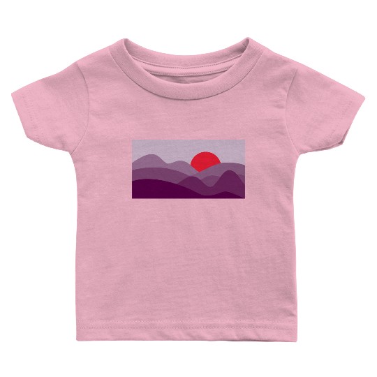 Minimalist Sun Dark Orchid Purple Baby T Shirts