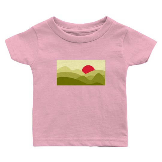 Minimalist Sun Lime Green Baby T Shirts