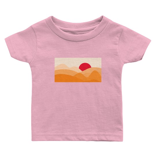 Minimalist Sun Orange Baby T Shirts