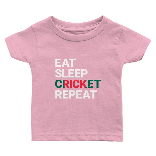 Eat Sleep Cricket Repeat BD Flag Sports Gift Baby T Shirts
