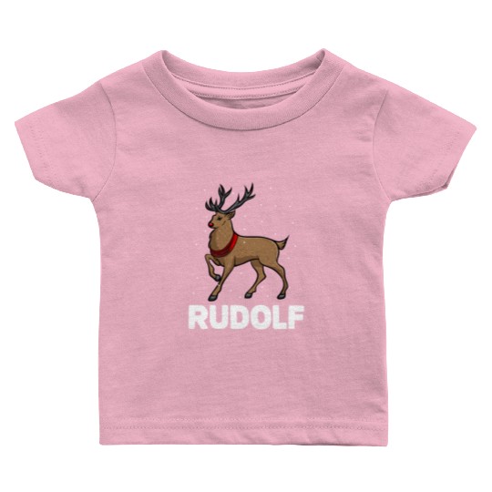 Christmas Santa's Reindeer Lazy Costume Rudolph Baby T Shirts