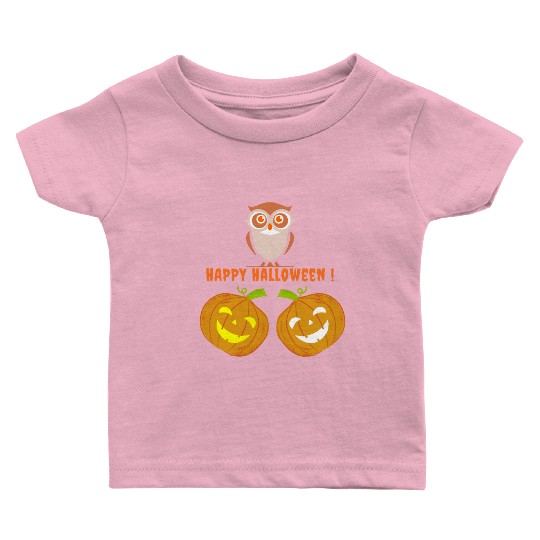 Happy Owloween Cute Halloween Owl Classic Baby T Shirts