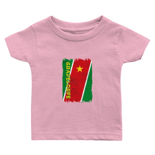 Guadeloupe vintage flag Baby T Shirts
