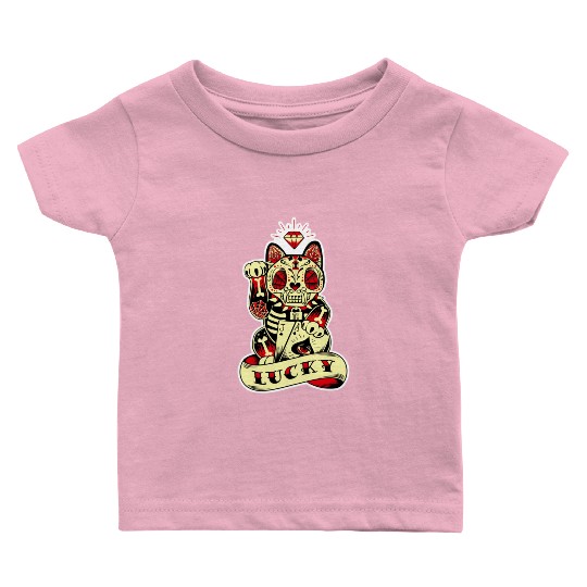 lucky cat Skull Candy Baby T Shirts