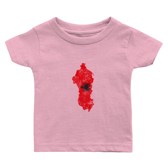Albania Flag Country Outline Shape Baby T Shirts