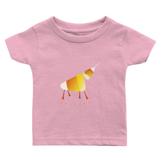 UNICORN Funny Candy Corn Halloween Baby T Shirts
