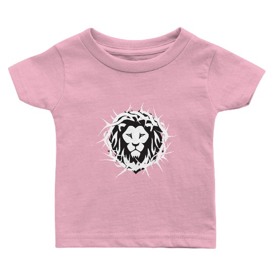 Lion of Judah With A Crown of Thorns Christian Baby T Shirts