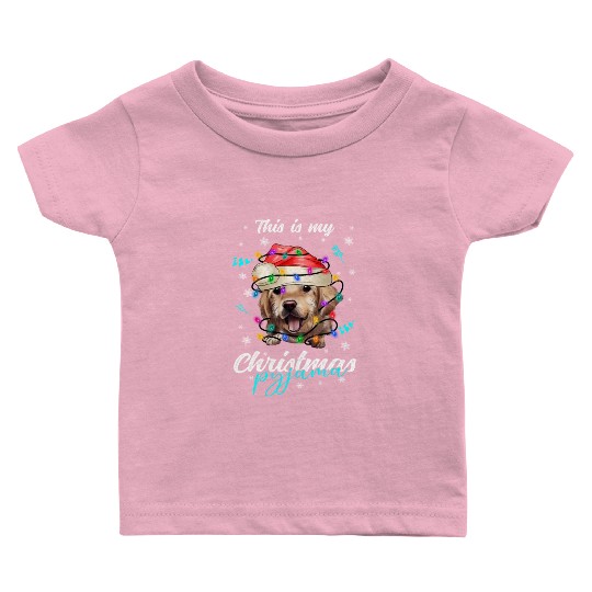 Winter Christmas Pyjama Golden Retriever Baby T Shirts