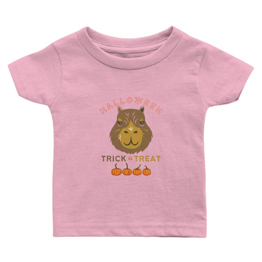 Capybara with a pumpkin Baby T Shirts
