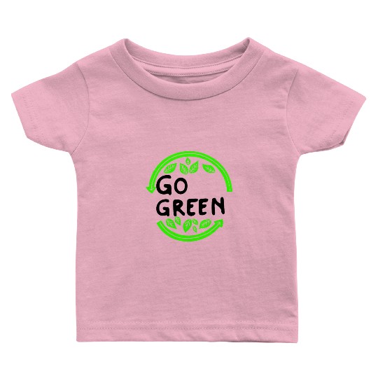 neon Green Circle Outline Go Green Baby T Shirts