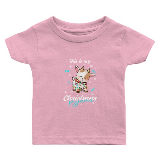 Winter Christmas Pyjama Goat Baby T Shirts